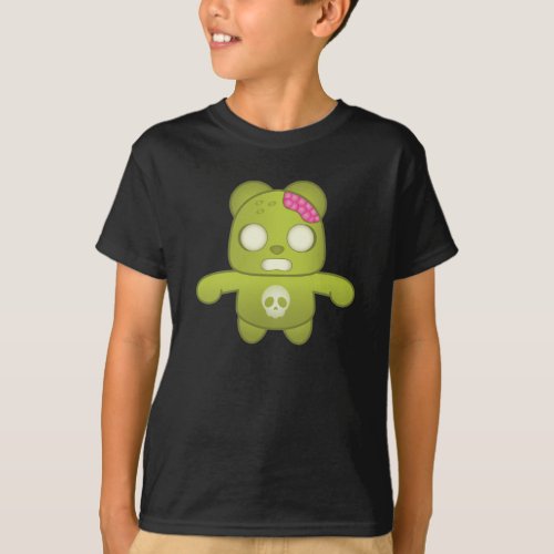 Cute Green Zombie Panda Illustration T_Shirt