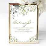 Cute Greenery Bridal Shower Date Night Jar Sign<br><div class="desc">Cute Greenery Bridal Shower Date Night Jar Sign</div>