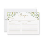 Cute Greenery Bridal Shower Recipe Cards