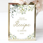 Cute Greenery Bridal Shower Recipe Cards Sign<br><div class="desc">Cute Greenery Bridal Shower Recipe Cards Sign</div>