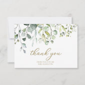 Cute Greenery Bridal Shower Thank You Card (Front)