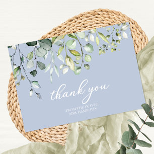 Cute Greenery Bridal Shower Thank You Card