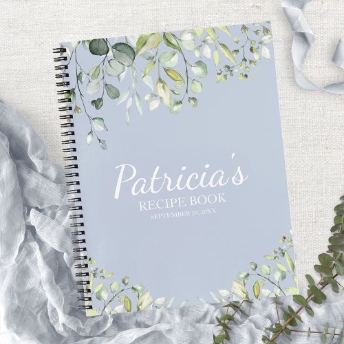 Cute Greenery Eucalyptus Bridal Shower Recipe Book