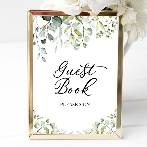 Cute Greenery Eucalyptus Guest Book Sign