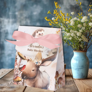 Cute Greenery Forest Animals Woodland Baby Shower Favor Boxes