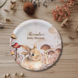 Cute Greenery Forest Animals Woodland Baby Shower Paper Plates