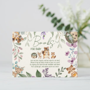 Cute greenery forest animals woodland bring a book enclosure card