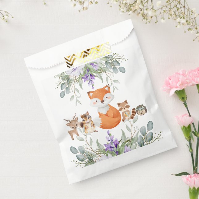Cute greenery forest animals woodland bring favor bag (Sealed)