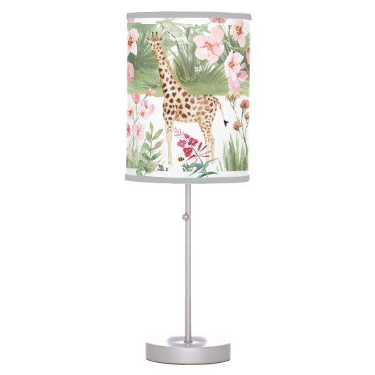 Cute greenery  giraffe nursery Lamp, Table Lamp (Front)