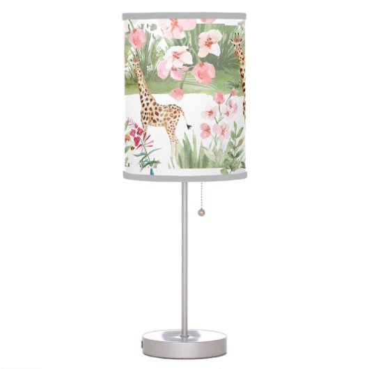 Cute greenery giraffe nursery Lamp, Table Lamp (Left)