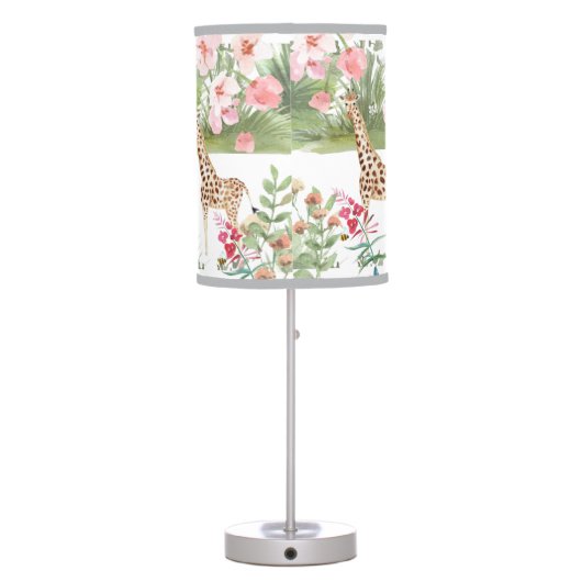 Cute greenery  giraffe nursery Lamp, Table Lamp (Back)