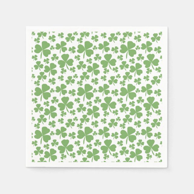 Cute Greenery Shamrock Pattern Napkins (Front)