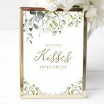 Cute Greenery Watercolor How Many Kisses Sign<br><div class="desc">Cute Greenery Watercolor How Many Kisses Sign</div>