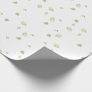 Cute Greenery Watercolor Plants Baby Shower Wrapping Paper