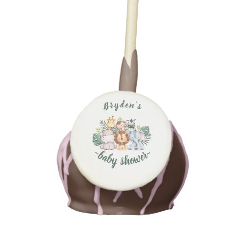 Cute Greenery Woodland Forest Animals Baby Shower Cake Pops