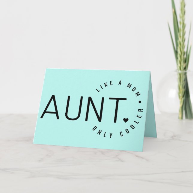 Cute greeting card for an Aunt; Aunty; birthday; (Front)