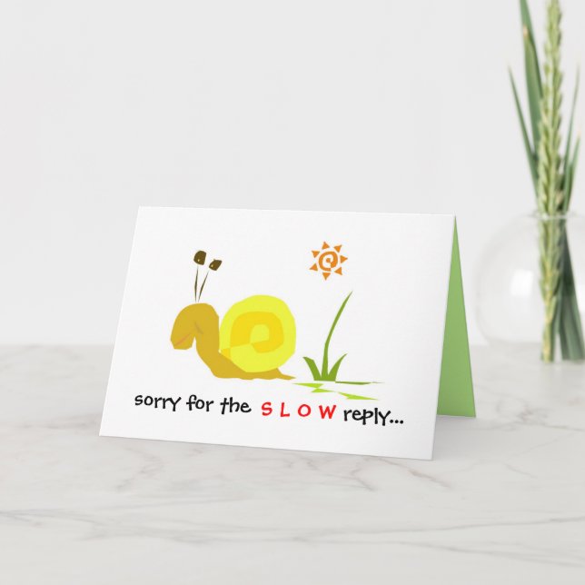 Cute Greeting Card with Snail (Front)