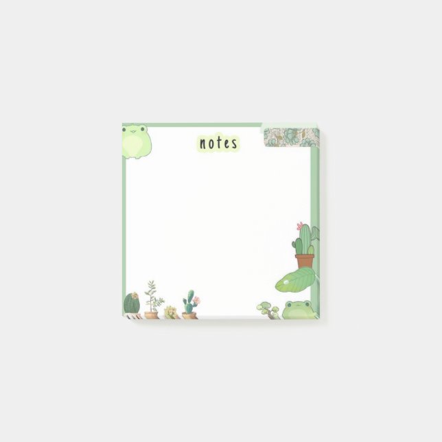 Cute grenn Korean Personalized Post-it Notes (Front)