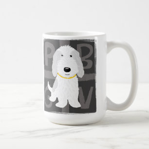 Cute Grey and White PBGV Cartoon Dog Coffee Mug