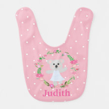 Cute Grey Baby Koala Bear Pink White Polkadots