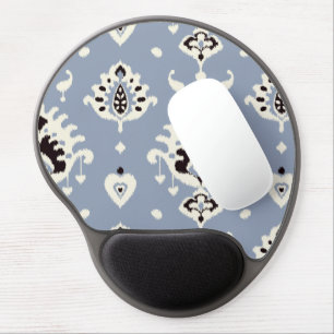 Cute grey beige ikat tribal patterns gel mouse pad