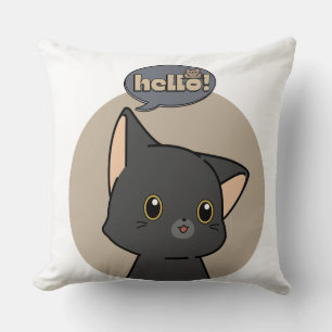 Cute Grey Cat Pillow