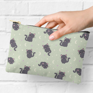 Cute Grey Cat Sage Zipper Pouch