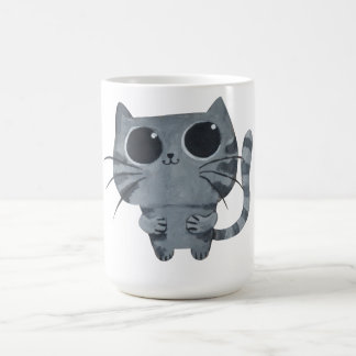Cute Grey Cat with big black eyes Coffee Mug