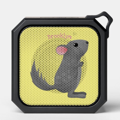 Cute grey chinchilla cartoon illustration  bluetooth speaker
