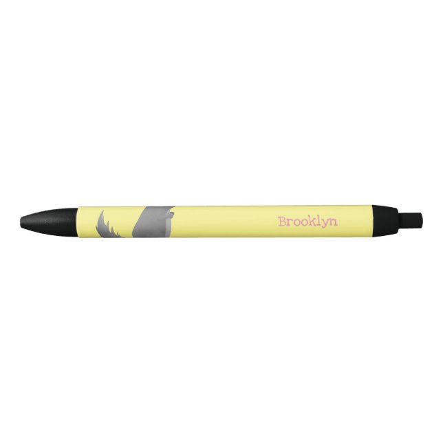 Cute grey chinchilla cartoon illustration  pen (Front)