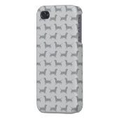Cute Grey dachshund Dog Pattern iPhone 4 Case (Back Left)