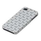 Cute Grey dachshund Dog Pattern iPhone 4 Case (Bottom)