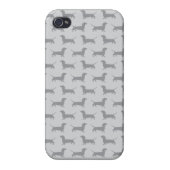 Cute Grey dachshund Dog Pattern iPhone 4 Case (Back)