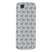 Cute Grey dachshund Dog Pattern iPhone 4 Case (Back Right)