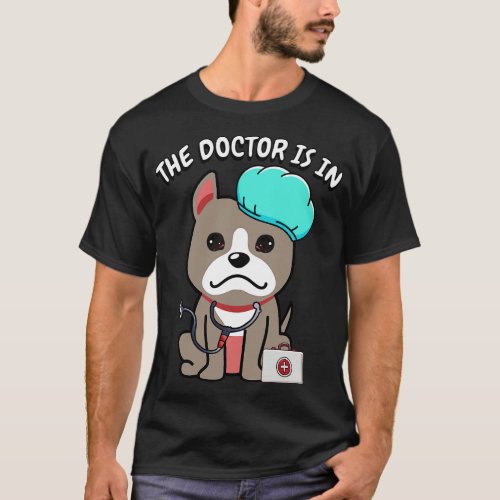 Cute grey dog is a doctor T_Shirt