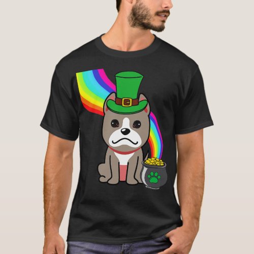 Cute grey dog is a leprechaun T_Shirt