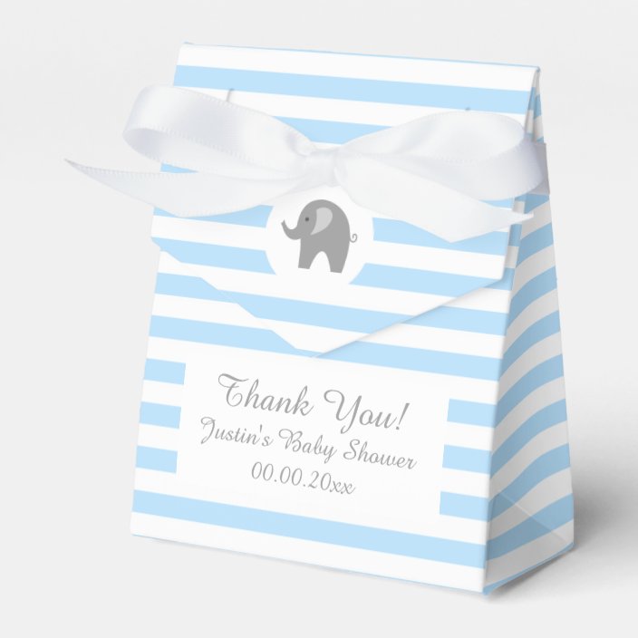 Cute Grey Elephant Baby Shower Party Favor Box Zazzle Com