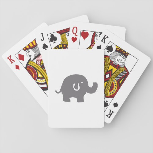 Cute Grey Elephant Classic Playing Cards