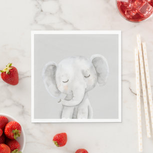 Cute Grey Elephant Napkins