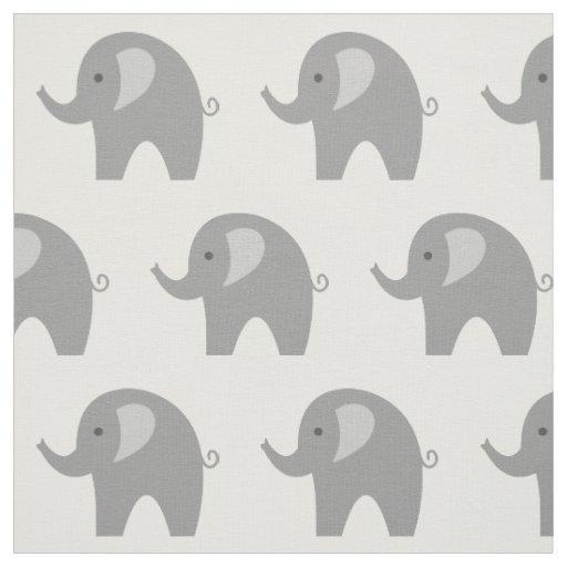 Cute grey elephant pattern fabric DIY textile