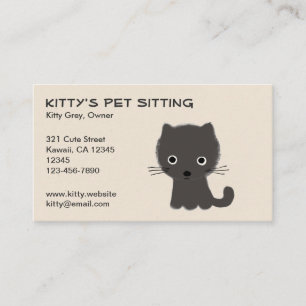 Cute Grey Kitten Business Card