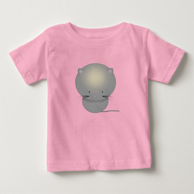 Cute Grey Kitten Onsie Infant Body Suit Baby T-Shirt (Front)