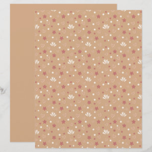 Cute Grey Orange Patterned Scrapbook Paper