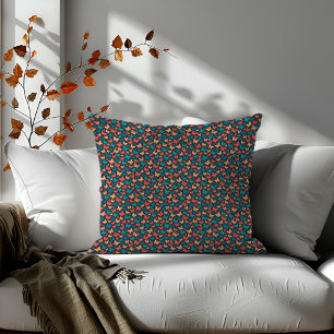 Cute grey pink turquoise contemporary butterfly  throw pillow