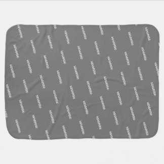 Cute Grey Repeating Name Script With Heart Baby Blanket