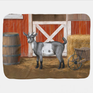 Cute Grey Spotted Goat Baby Blanket