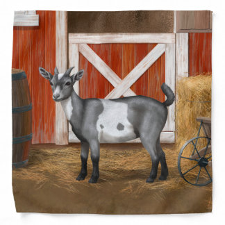 Cute Grey Spotted Goat Bandana