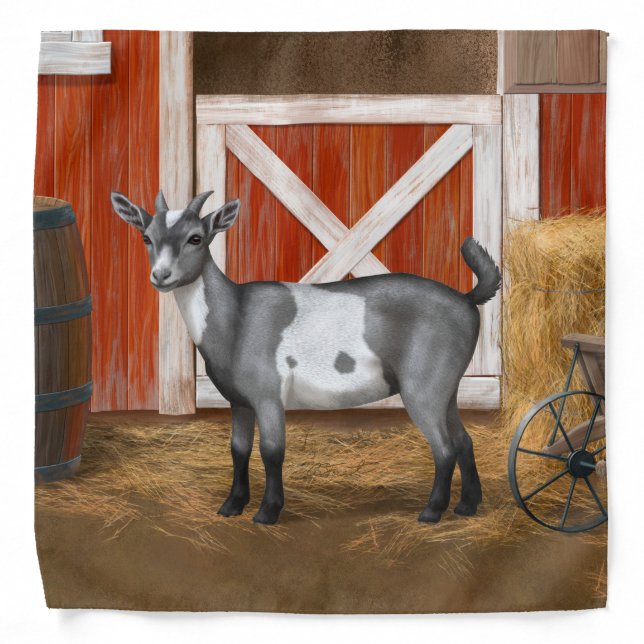 Cute Grey Spotted Goat Bandana (Front)