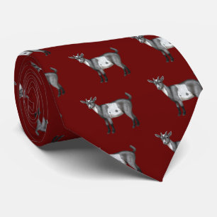 Cute Grey Spotted Goat Neck Tie