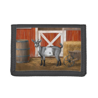 Cute Grey Spotted Goat Trifold Wallet